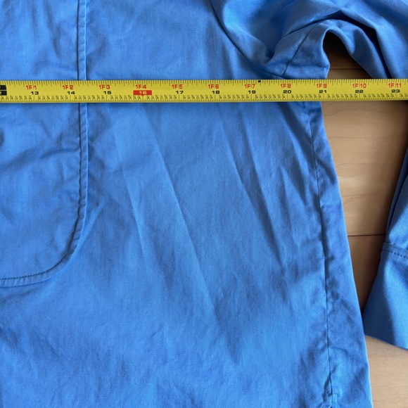 Maje Cinema Cropped Blue Button Down Shirt - Picture 16 of 17